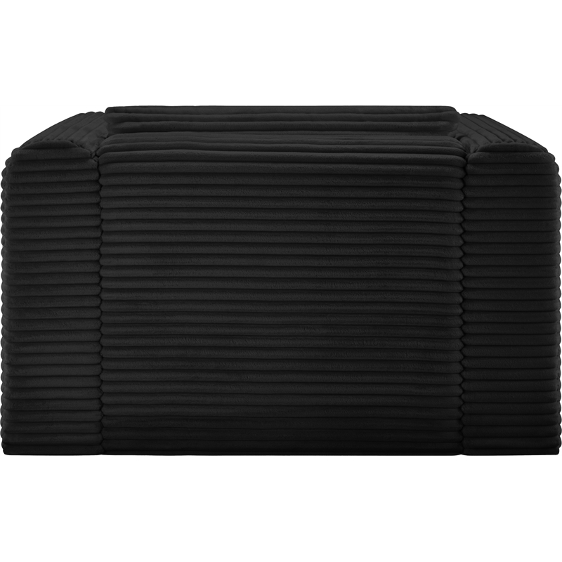 Meridian Furniture Shaggy Black Corduroy Performance Fabric Arm Chair
