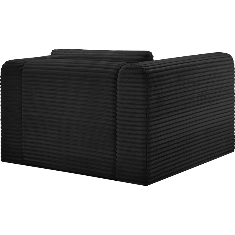Meridian Furniture Shaggy Black Corduroy Performance Fabric Arm Chair
