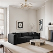 Meridian Furniture 3-Piece Black Corduroy Performance Fabric Modular Sofa