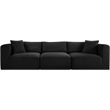 Meridian Furniture 3-Piece Black Corduroy Performance Fabric Modular Sofa