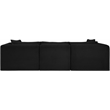 Meridian Furniture 3-Piece Black Corduroy Performance Fabric Modular Sofa