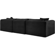 Meridian Furniture 3-Piece Black Corduroy Performance Fabric Modular Sofa