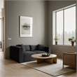 Meridian Furniture 2-Piece Black Corduroy Performance Fabric Modular Sofa