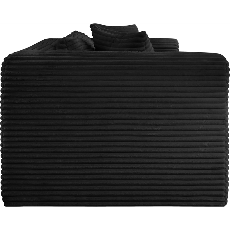 Meridian Furniture 2-Piece Black Corduroy Performance Fabric Modular Sofa