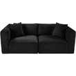 Meridian Furniture 2-Piece Black Corduroy Performance Fabric Modular Sofa