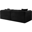 Meridian Furniture 2-Piece Black Corduroy Performance Fabric Modular Sofa