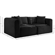 Meridian Furniture 2-Piece Black Corduroy Performance Fabric Modular Sofa