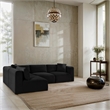 Meridian Furniture 4-Piece Black Corduroy Performance Fabric Modular Sectional