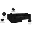 Meridian Furniture 4-Piece Black Corduroy Performance Fabric Modular Sectional