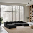 Meridian Furniture 5-Piece Black Corduroy Performance Fabric Modular Sectional