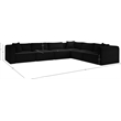 Meridian Furniture 6-Piece Black Corduroy Performance Fabric Modular Sectional
