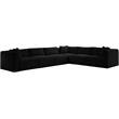 Meridian Furniture 6-Piece Black Corduroy Performance Fabric Modular Sectional