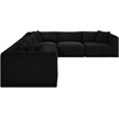 Meridian Furniture 6-Piece Black Corduroy Performance Fabric Modular Sectional