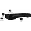 Meridian Furniture 7-Piece Black Corduroy Performance Fabric Modular Sectional