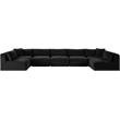 Meridian Furniture 7-Piece Black Corduroy Performance Fabric Modular Sectional