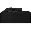 Meridian Furniture 7-Piece Black Corduroy Performance Fabric Modular Sectional