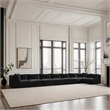 Meridian Furniture 8-Piece Black Corduroy Performance Fabric Modular Sectional
