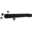 Meridian Furniture 8-Piece Black Corduroy Performance Fabric Modular Sectional