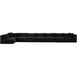 Meridian Furniture 8-Piece Black Corduroy Performance Fabric Modular Sectional
