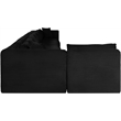 Meridian Furniture 8-Piece Black Corduroy Performance Fabric Modular Sectional