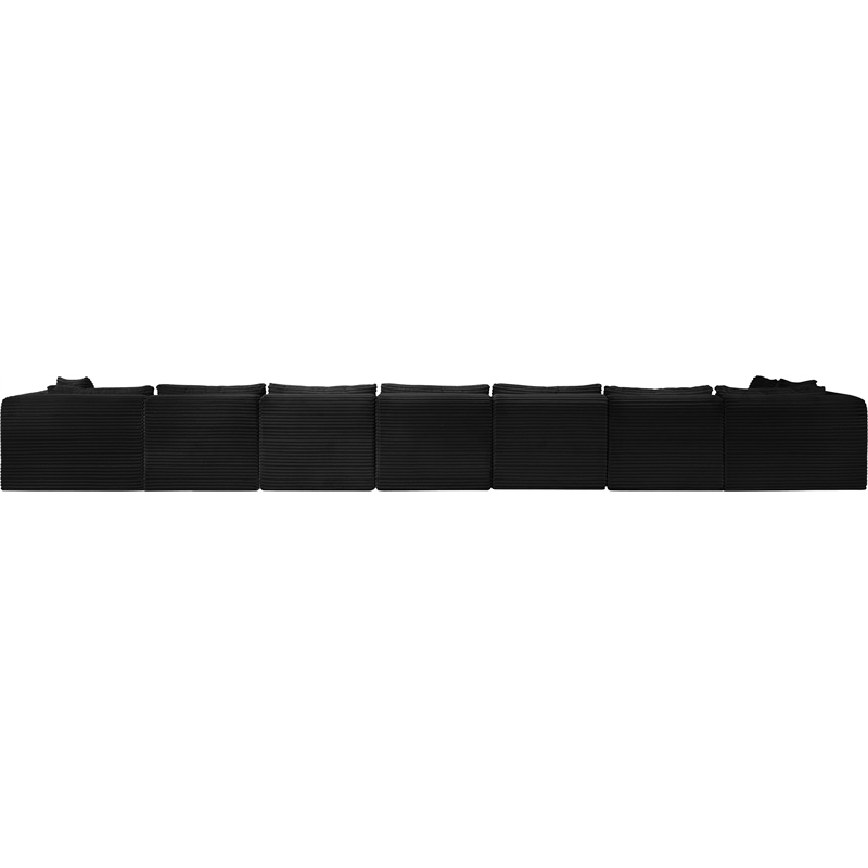 Meridian Furniture 8-Piece Black Corduroy Performance Fabric Modular Sectional