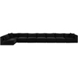 Meridian Furniture 8-Piece Black Corduroy Performance Fabric Modular Sectional