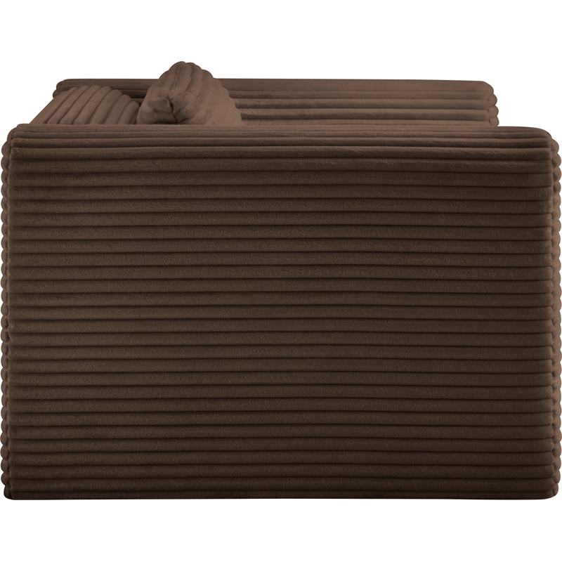 Meridian Furniture Shaggy Brown Corduroy Performance Fabric Arm Chair