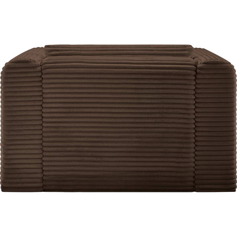 Meridian Furniture Shaggy Brown Corduroy Performance Fabric Arm Chair