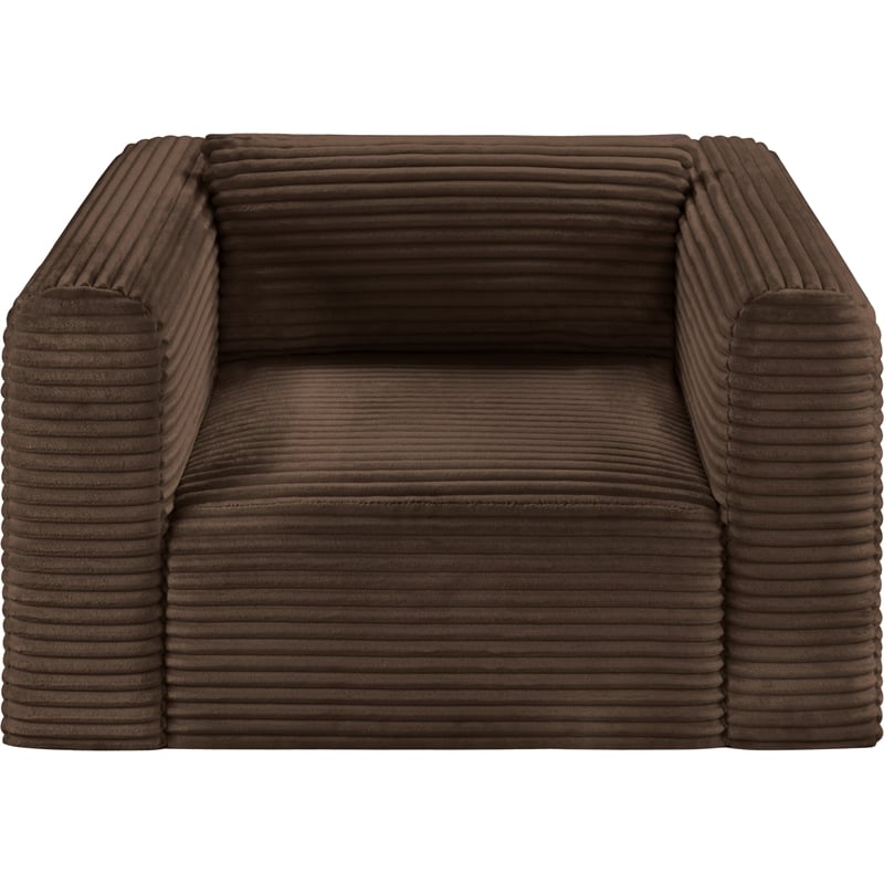 Meridian Furniture Shaggy Brown Corduroy Performance Fabric Arm Chair