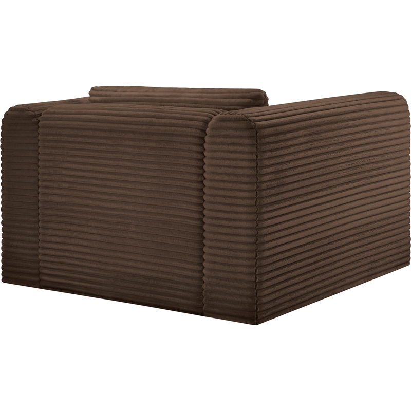 Meridian Furniture Shaggy Brown Corduroy Performance Fabric Arm Chair
