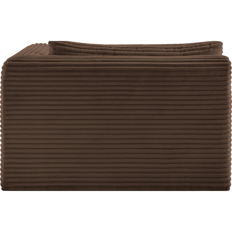 Meridian Furniture Shaggy Brown Corduroy Performance Fabric Chaise