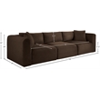 Meridian Furniture 3-Piece Brown Corduroy Performance Fabric Modular Sofa