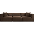 Meridian Furniture 3-Piece Brown Corduroy Performance Fabric Modular Sofa