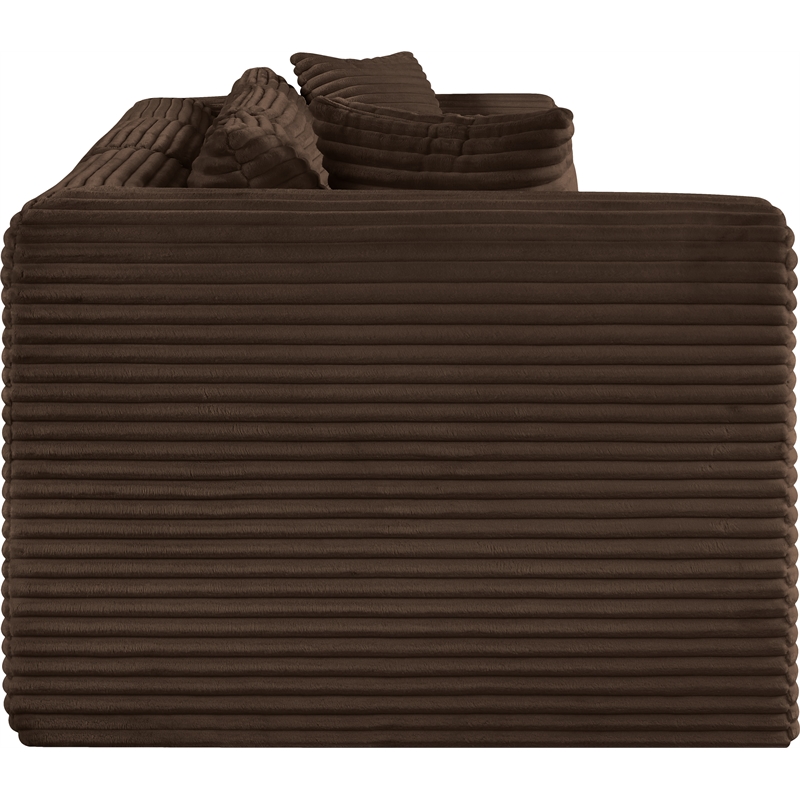 Meridian Furniture 3-Piece Brown Corduroy Performance Fabric Modular Sofa