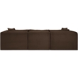 Meridian Furniture 3-Piece Brown Corduroy Performance Fabric Modular Sofa