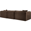 Meridian Furniture 3-Piece Brown Corduroy Performance Fabric Modular Sofa