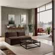 Meridian Furniture 2-Piece Brown Corduroy Performance Fabric Modular Sofa