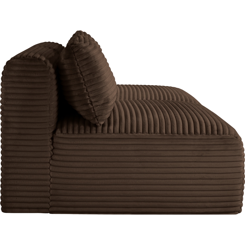 Meridian Furniture 2-Piece Brown Corduroy Performance Fabric Modular Sofa