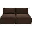 Meridian Furniture 2-Piece Brown Corduroy Performance Fabric Modular Sofa