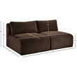 Meridian Furniture 2-Piece Brown Corduroy Performance Fabric Modular Sofa