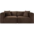 Meridian Furniture 2-Piece Brown Corduroy Performance Fabric Modular Sofa