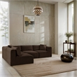 Meridian Furniture 4-Piece Brown Corduroy Performance Fabric Modular Sectional