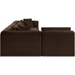 Meridian Furniture 4-Piece Brown Corduroy Performance Fabric Modular Sectional