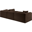Meridian Furniture 4-Piece Brown Corduroy Performance Fabric Modular Sectional