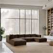 Meridian Furniture 5-Piece Brown Corduroy Performance Fabric Modular Sectional
