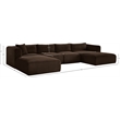 Meridian Furniture 5-Piece Brown Corduroy Performance Fabric Modular Sectional