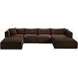 Meridian Furniture 5-Piece Brown Corduroy Performance Fabric Modular Sectional