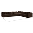 Meridian Furniture 6-Piece Brown Corduroy Performance Fabric Modular Sectional