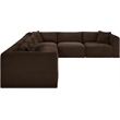 Meridian Furniture 6-Piece Brown Corduroy Performance Fabric Modular Sectional