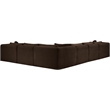 Meridian Furniture 6-Piece Brown Corduroy Performance Fabric Modular Sectional